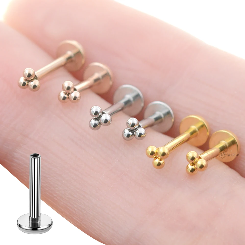 

1 Pair Hot 1.2x6/8mm Ball Nose Labret Stud Ear Piercing Jewelry Stainless Steel Lip Nostril Piercing Helix Conch Tragus Earrings