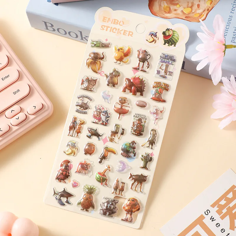 Q1/4p 3D ملصقات الماس الكلاسيكية من الجبال والأنهار مع موضوع الرسوم المتحركة، ختم قطرة بونبون PVC، DIY