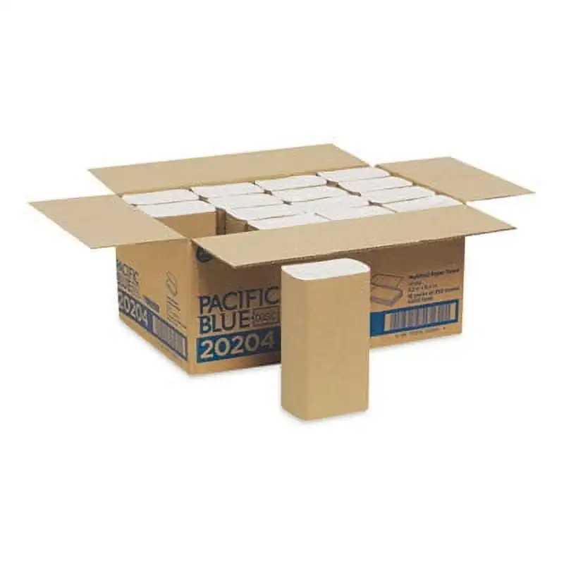 

Pacific Blue Basic 1-Ply Multifold Paper Towels, White, 250 Sheets/Pack, 16 Packs/Case, Gpc20204