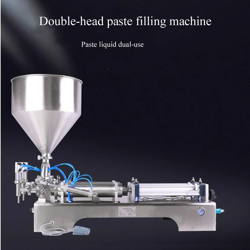 

Double Headed Pneumatic Volumetric Soft drink Liquid Filling Machine Pneumatic Liquid Filler Liquid Honey Soap Bottle