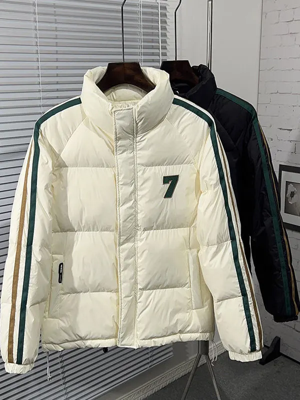 

Thiened Cotton Jaet Men's Winter Faion Warm Stand Collar Personali Trendy Winter Clothes Jaet Outerwear Coat