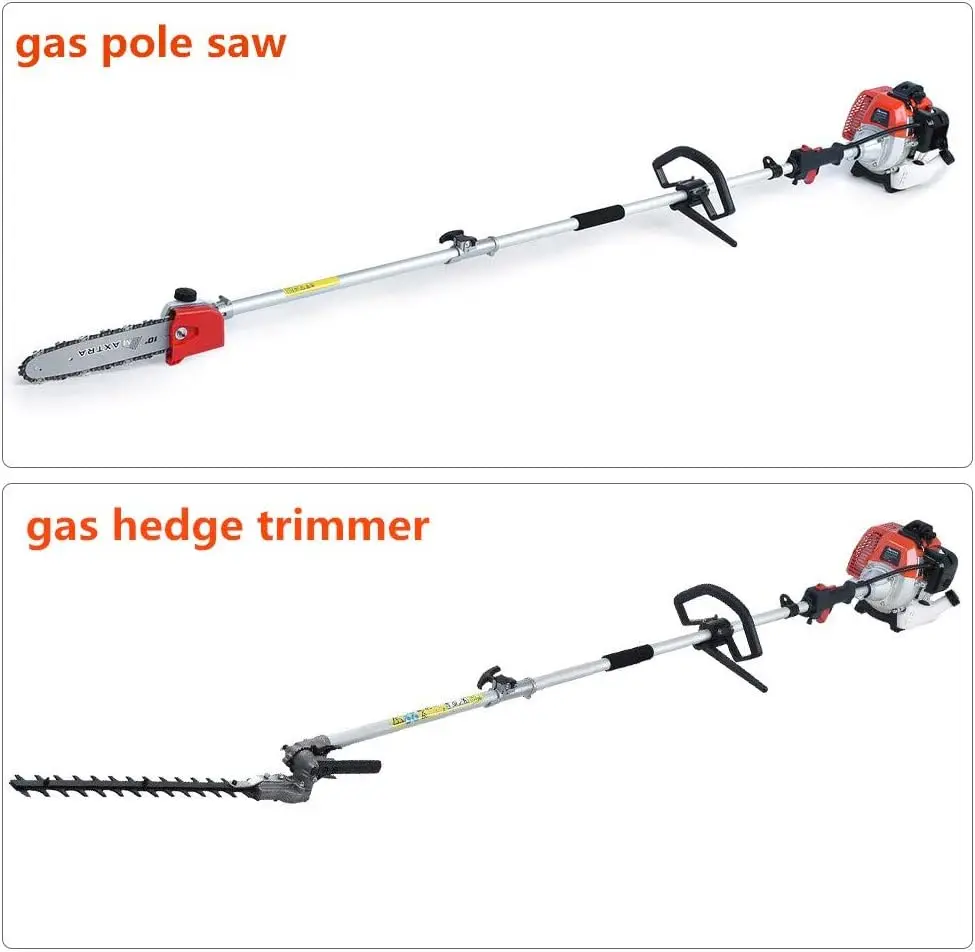 Gas Pole Saw 16 Feet Reach For Tree Trimming, Maxtra Cordless Gas Pole Chainsaw Hedge Trimmer Grass Brush Cutter