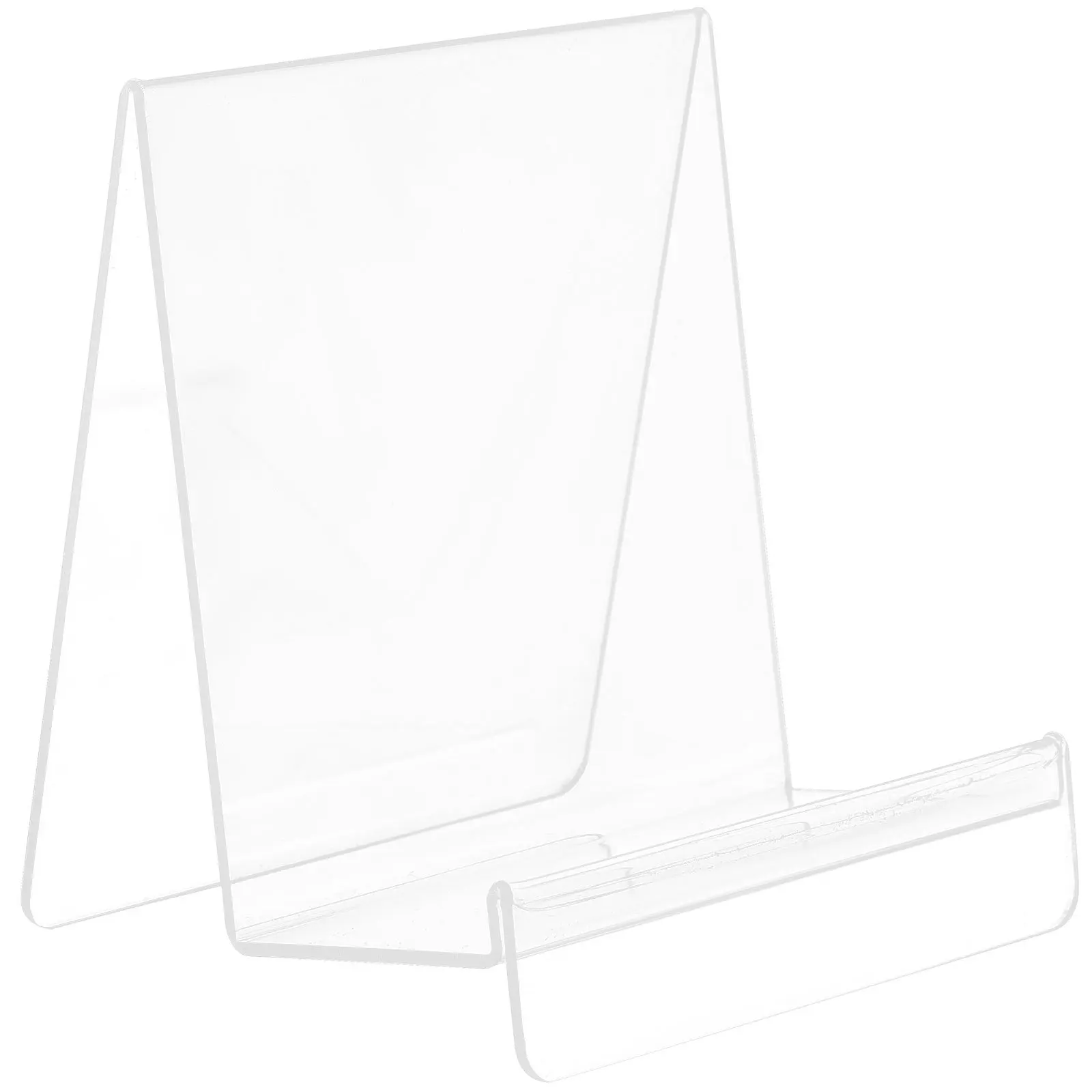 Clear Acrylic Book Display Stand for Records Books Cds Storage Rack Desktop Organizer Home Office Library Decor Easel