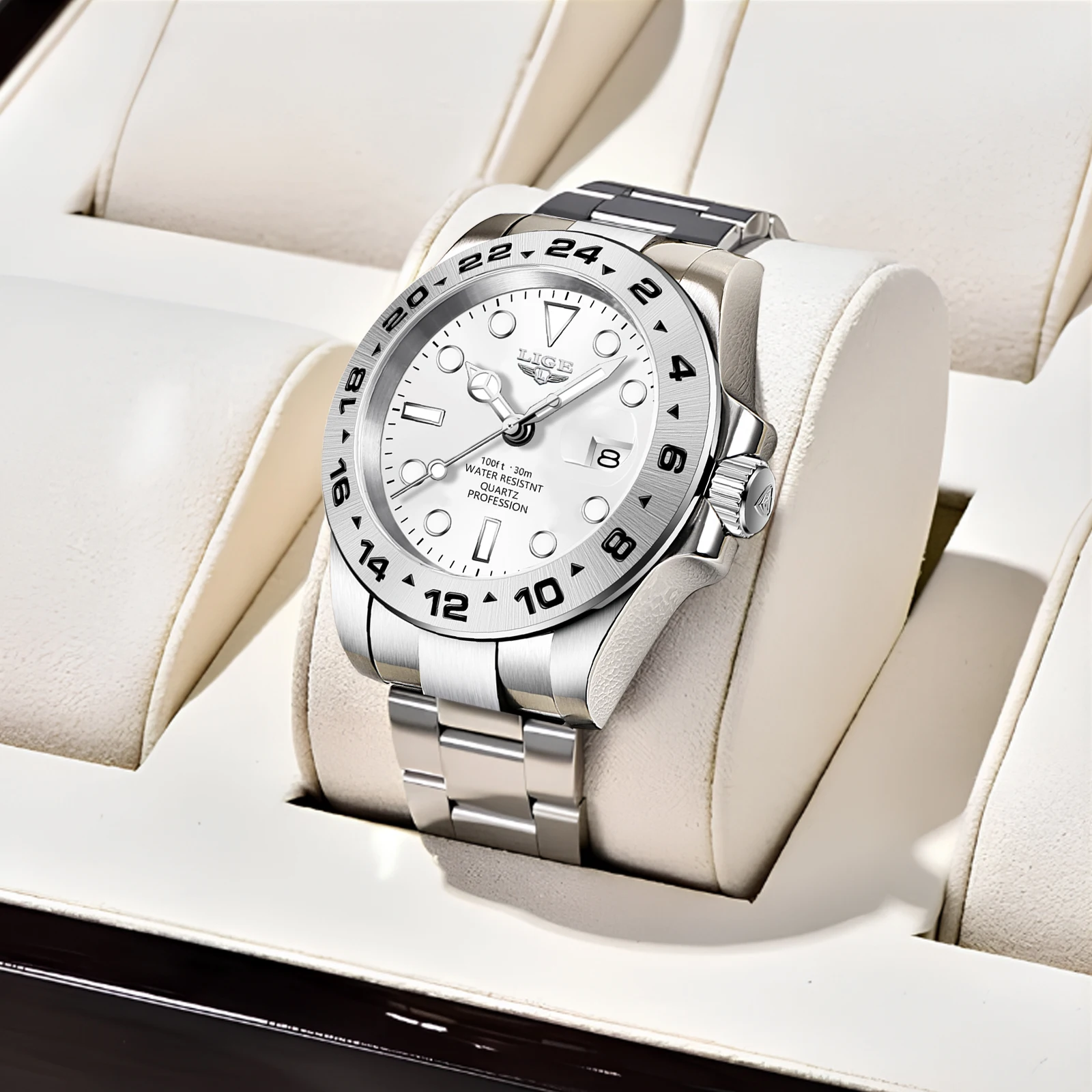 

LIGE Top Brand Luxury Fashion Man Watch Diver Waterproof Date Clock Sport Watches Mens Quartz Wristwatch Relogios Masculino+Box