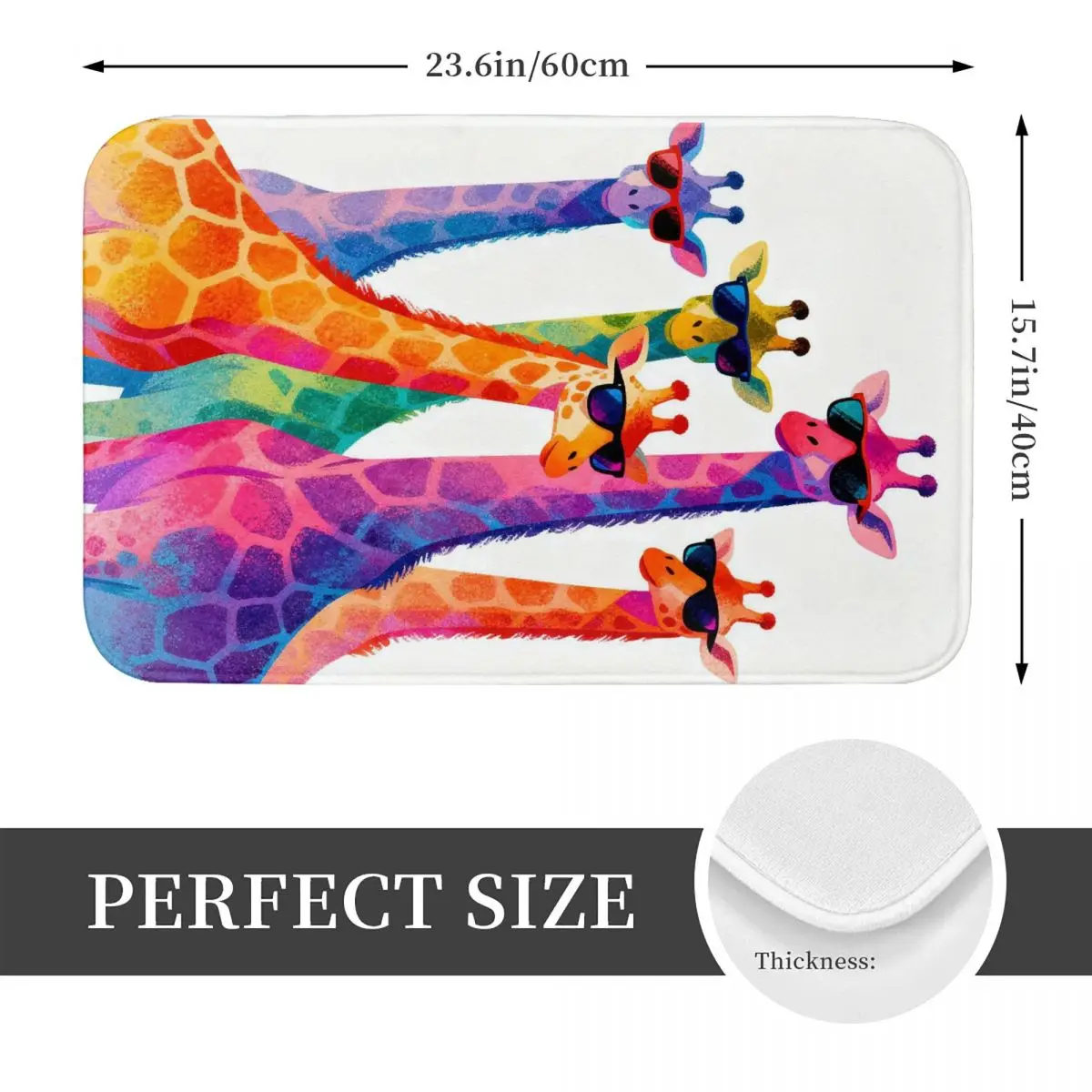 Giraffe Family Design Doormat Kitchen Entrance Home Floor Mat Anti-slip Carpet Rug for Living room Footpad Mats
