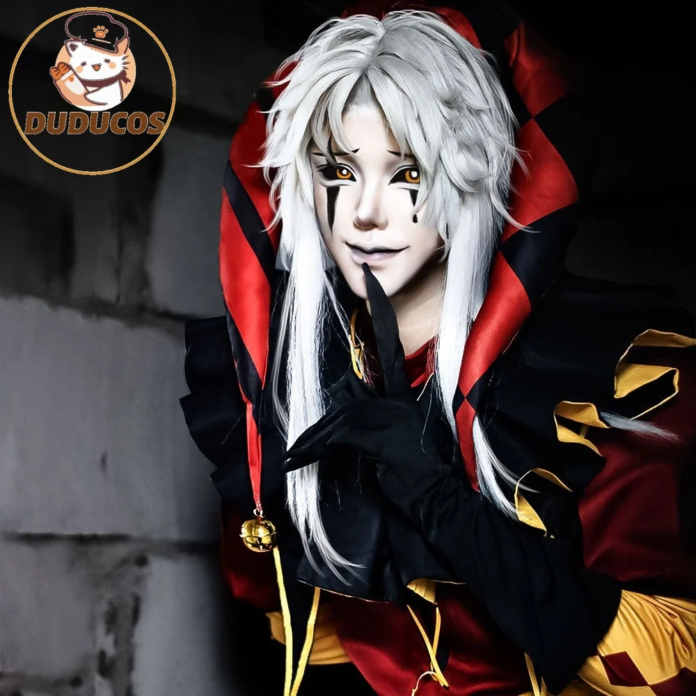 DUDU-R In Stock The Freak Circus Pierrot Clown Full Set Cosplay Costume Halloween