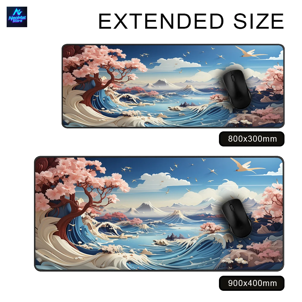 Blue Mouse Accessory Mouse Pad Sakura Mouse Mat Landscapes Japanese Mount Fuji Cherry Blossom Maus Pads Gaming Keyboard Support