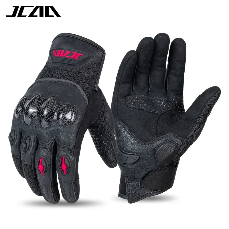 

Breathable Comfortable Moto Gloves Carbon Fiber Knuckle Protection/Anti-Slip Palm Shock Absorption Men Women Motorcycle Gloves