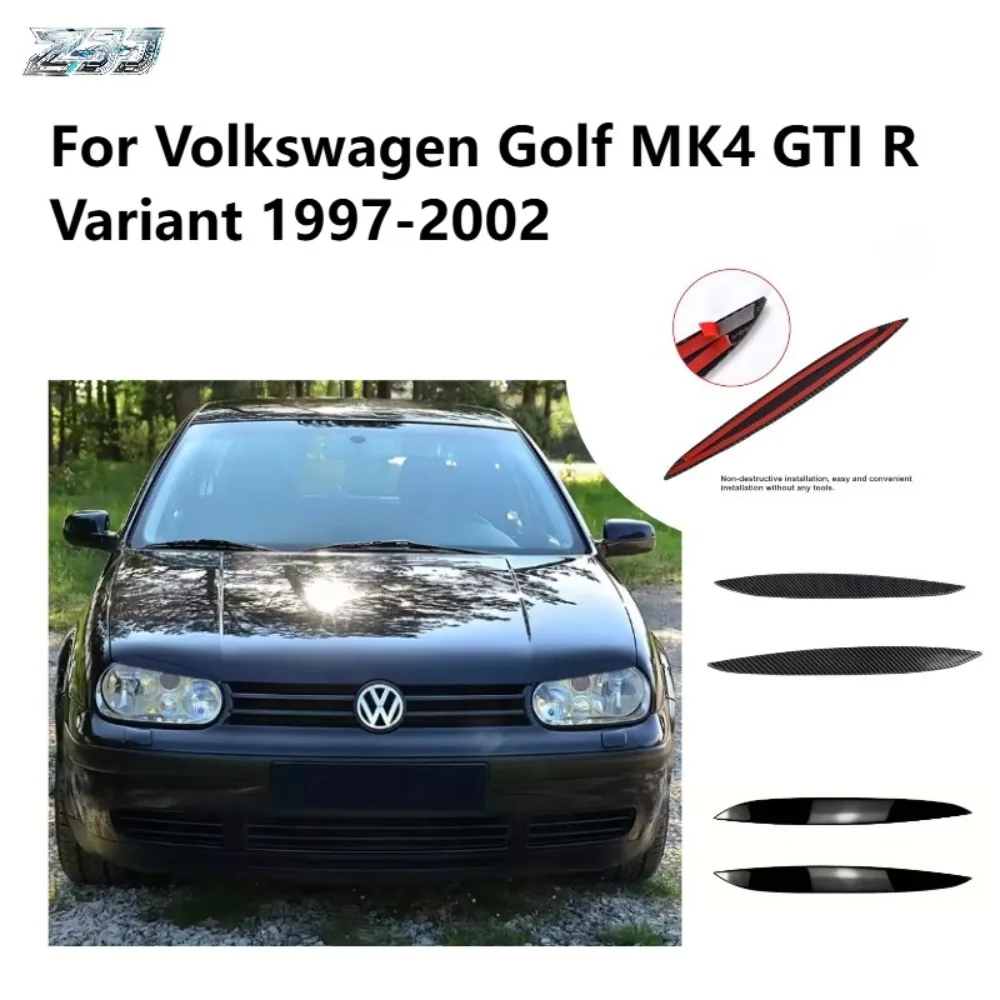 For Volkswagen Golf MK4 GTI R Variant 1997-2002 Headlight Eyebrow Eyelids Decoration Cover Perfect Fit No Cutting