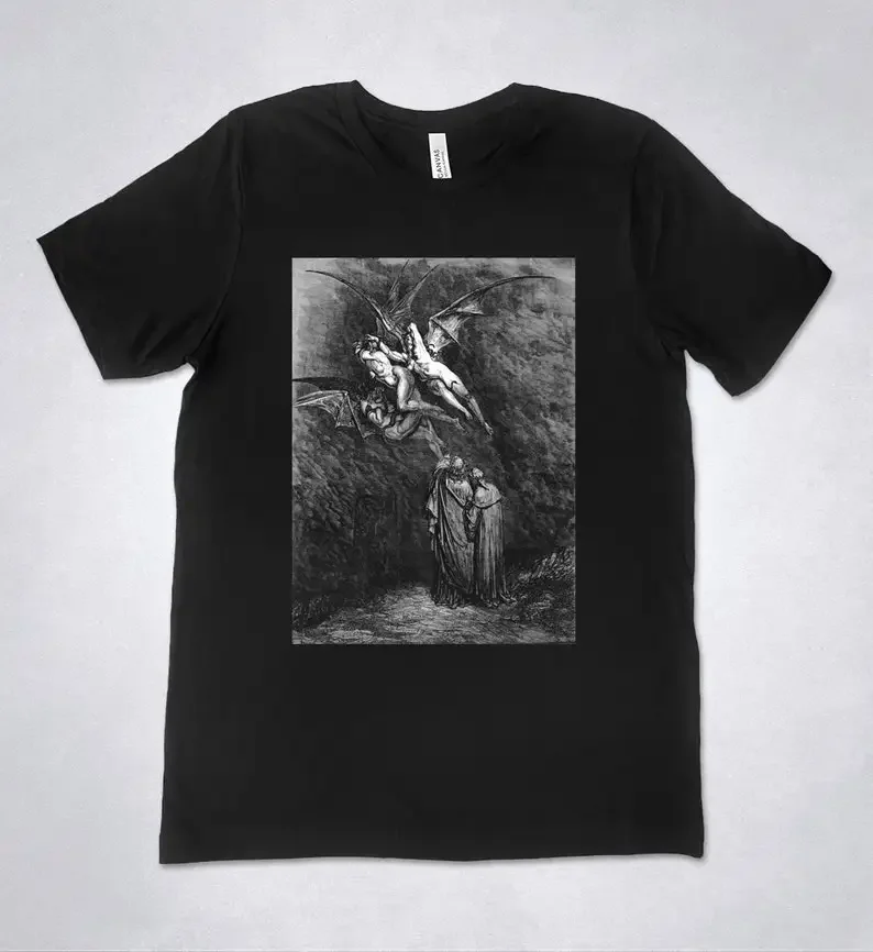 Gustave Dore t-shirt - The Divine Comedy - Inferno, Gustave Dore engraving, Dante Alighieri, Hell t-shirt