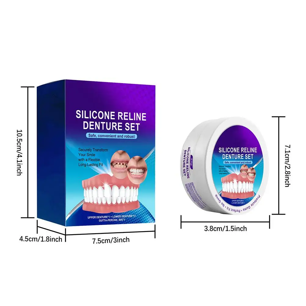 3PCS New Denture Modification Braces Filling Modification Comfortable Orthodontics Denture Modification Kit Adjustable