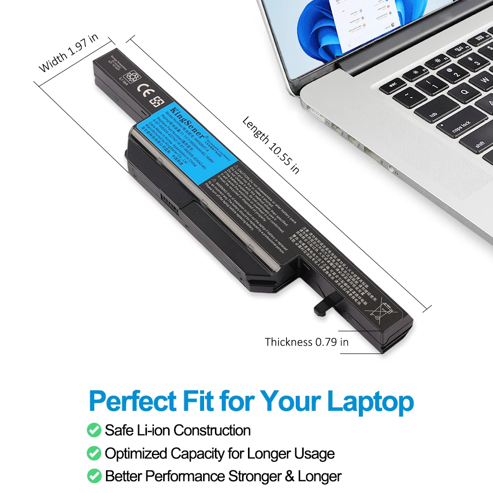 KingSener 5600mAh W650BAT-6 Laptop Battery for Hasee K610C K650D K750D K570N K710C K590C K750D G150SG G150S G150TC G150MG W650S
