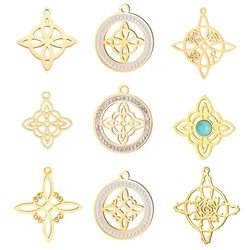 EUEAVAN 1pc Witch Knot Stainless Steel Charms Celtics Trinity Knot Charm Pendant Wicca Necklace Bracelet Jewelry Making Supplies