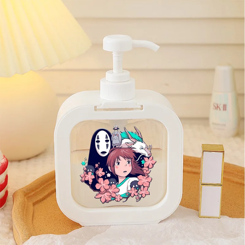 Totoro Soap Dispenser Liquid Hand Pump Miyazakis Anime Kawaii Refillable Shampoo Bottle Travel Portable Hand Soap Dispenser Gift view 3