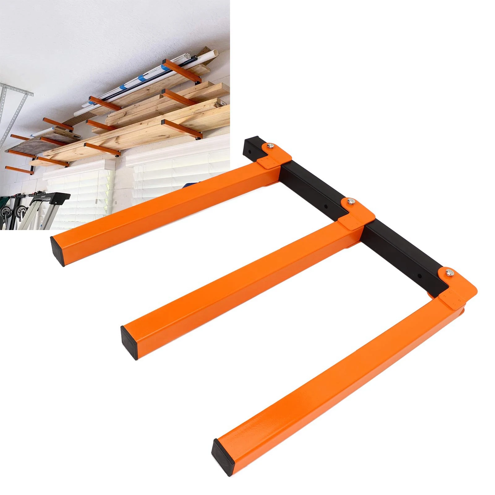 

4Pcs Wall Mount Wood Rack Steel Lumber Storage Metal Rack 460 Pounds Bearing Resistant Steel Space Saving for Pipes for House