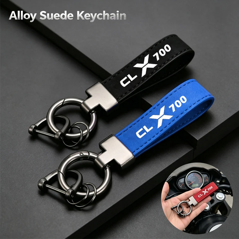 

Motorcycle New Keyring Deluxe Leather Suede Keychain Accessories For CFMOTO 700 CLX CL-X 700 CLX700 CF MOTO 700