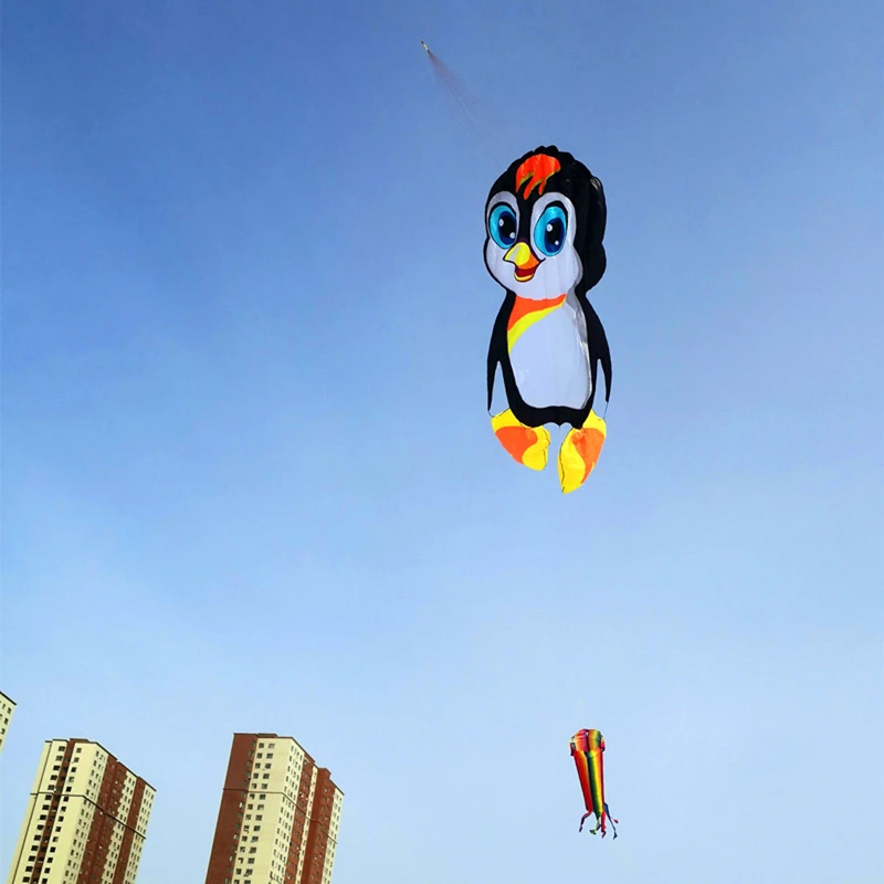 Envío Gratis, pipas de pingüino grandes volando al aire libre, carrete de pipa de pulpo, pipa eléctrica para adultos, fábrica de cometas 3d, juegos al aire libre kevlar