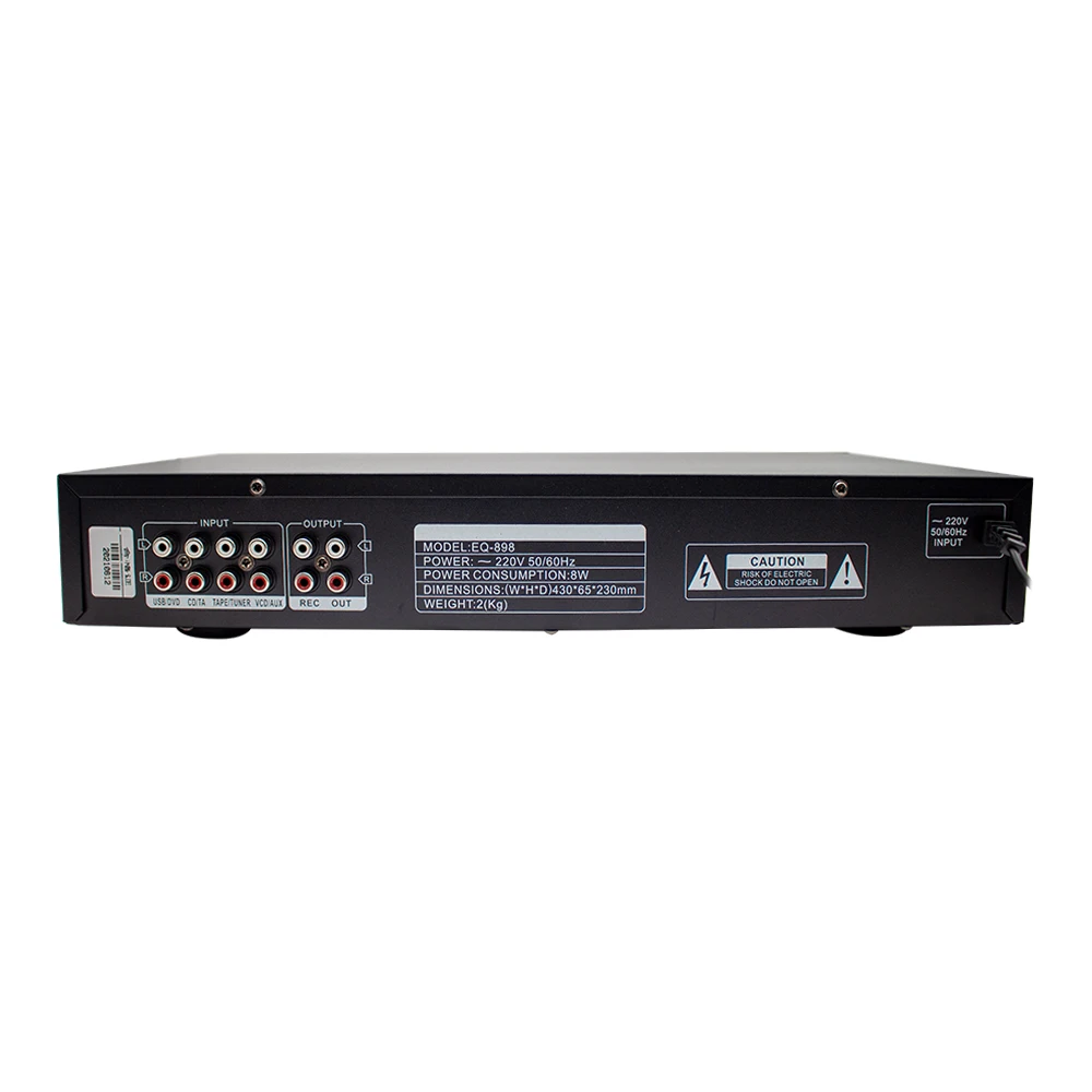 Imagem -02 - Fidelidade Digital hd Estéreo Preamplificador Equalizador Embutido Usb Bluetooth Casa Fase Equalizador Duplo 10 Segmentos Eq898 220v de Alta