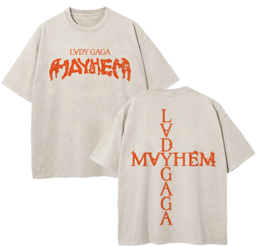 Vintage Washed Lady Gaga The Mayhem Ball Tour 2025 T Shirt Fashion