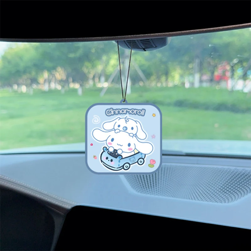 Sanrio Auto Luchtverfrisser Cartoon Kuromi Pochacco Cinnamoroll Aroma Tablet Auto Hanger Huiskast Deodorizer Auto Decoratie