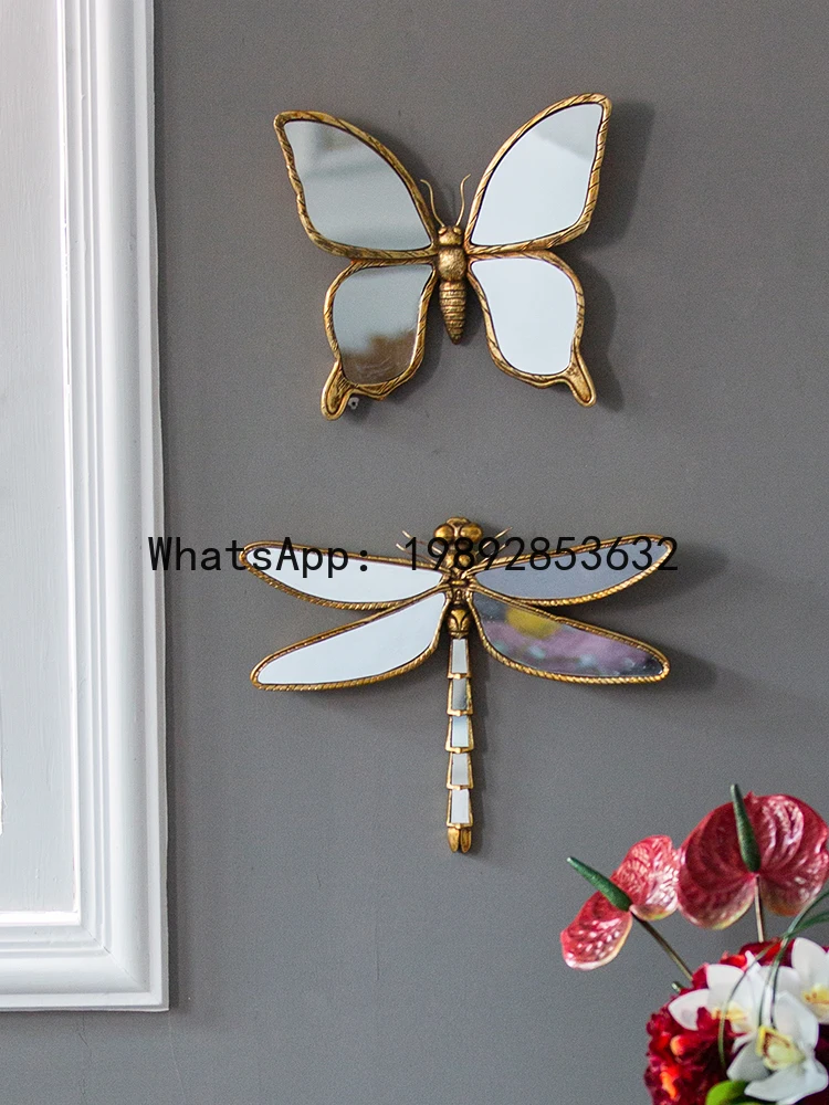 Butterfly Shape  Decorative Mirror Restaurant Background Wall Decoration Hanging Piece Living Room Entrance Creative Wall Art