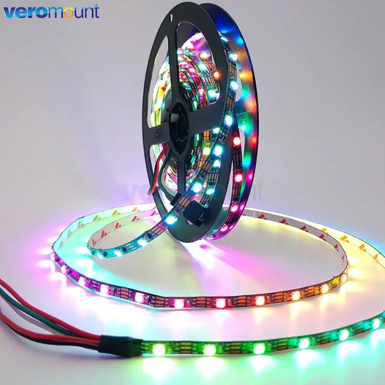 DC 5V 4mm 5mm Narrow Width PCB WS2812B Full Color Pixel LED Strip WS2812 5050 3535 RGB Individually Addressable Strip 1M 5M IP20