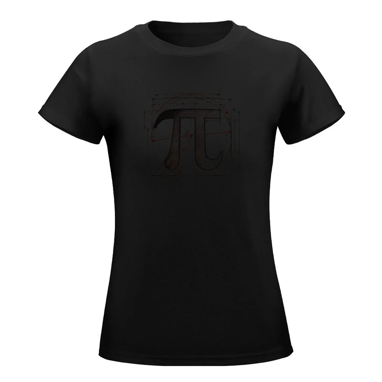 Pi Symbol Sketch T-Shirt vintage clothes oversized luxury designer clothing Women