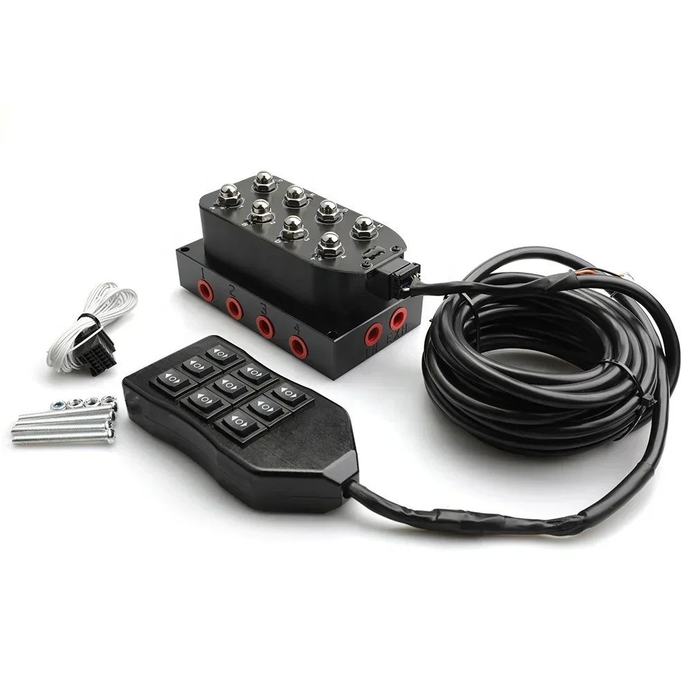 

Air Ride Suspension Management Handheld Switch Controller With Valveblock 1/4 Solenoid Valve SMV-02+RS-10-5M, SMV-02+RS-10