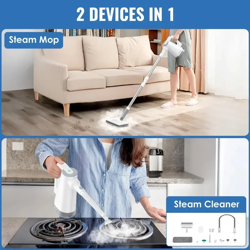 400ml Electric Handheld Steam Mop Cleaner for Hardwood Floors Tiles Windows Efficient Cleaning Tool with Large Water Tank