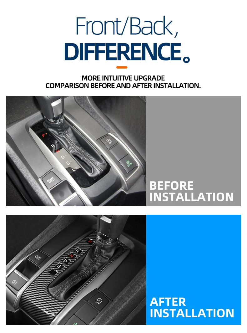 Für HONDA 2016 2017 2018 2019 2020 2021 10. Generation CIVIC SEDAN HATCHBACK AT Schaltgetriebe Dekorativer Aufkleber Innenraumzubehör – Detail 2