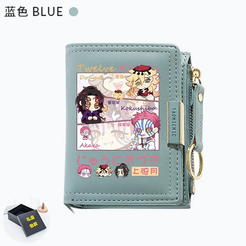 

Кошелек с персонажами аниме Demon Slayer: Кокушибо, Аказа, портативный кошелек для монет, милая сумка для хранения, подарок на день рождения для студентов