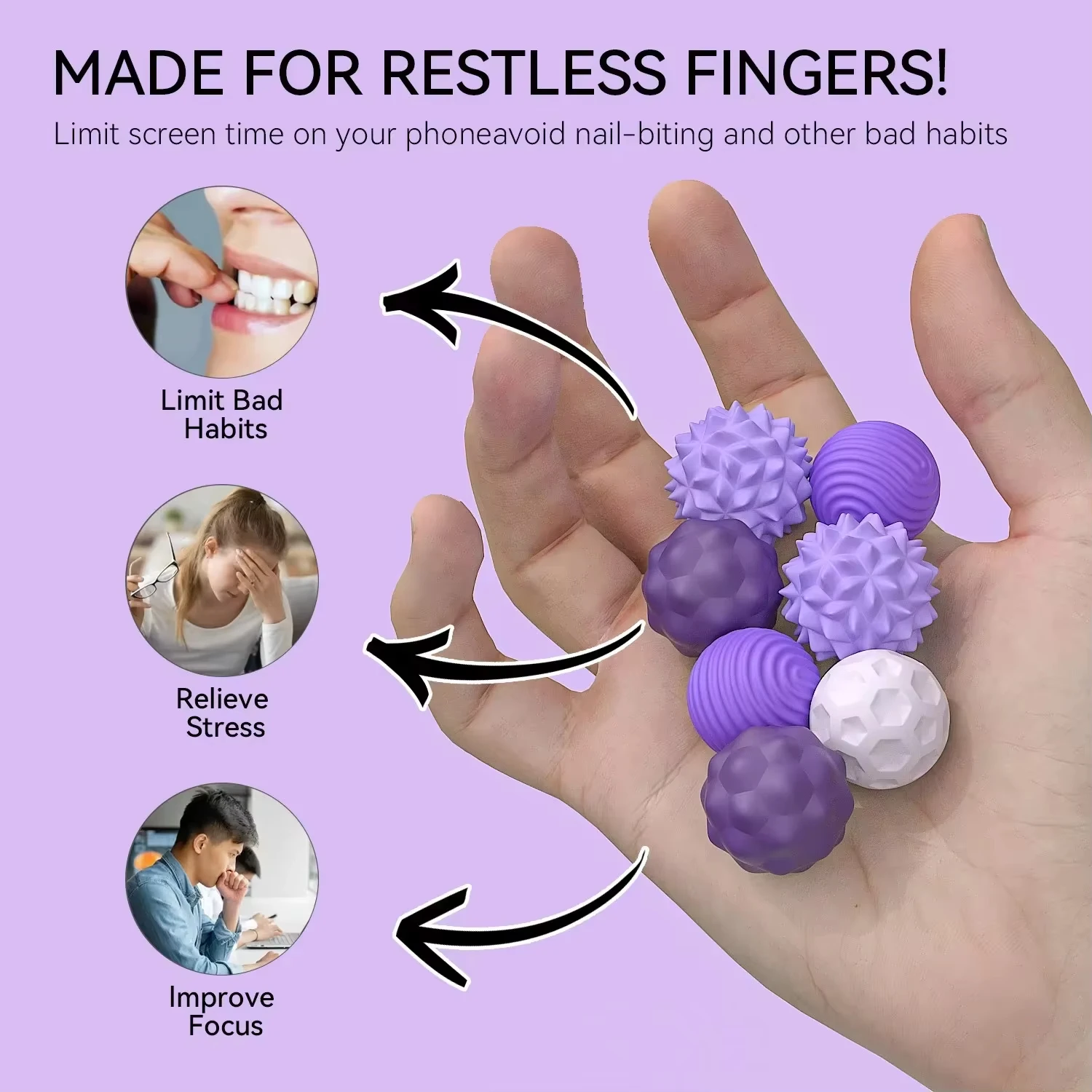 Magnetic Silicone Sensory Balls Worry Balls Autism Calming Fidgeting Toy Fidget Toy Kid Adults Anxiety Relief Stress Sensory Toy view 3