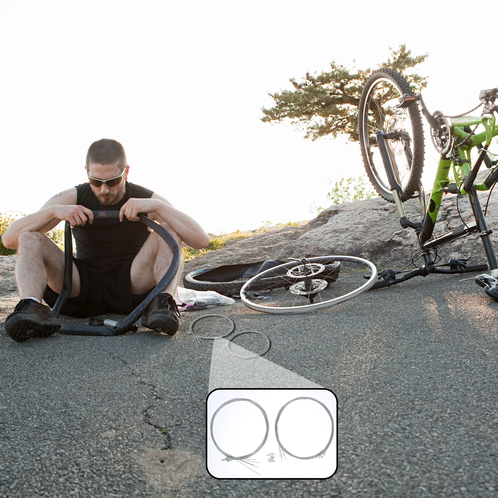 

5Set Bike Brake and Derailleur Cable Replacement Kit Shifter Wire Caps for Mountain Road Bike Accessories Durable Long Lasting