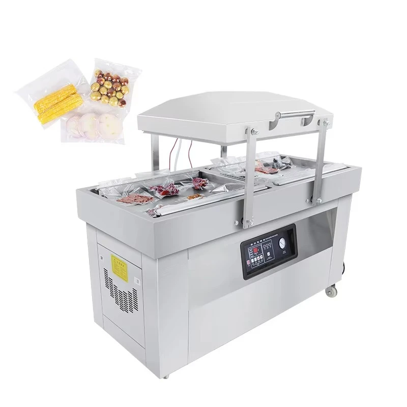 

DZ-600 Automatic Sausage Meat Apple Fresh Food Vacuum Bag Manufacturer Packaging Double Chamber Groove Price
