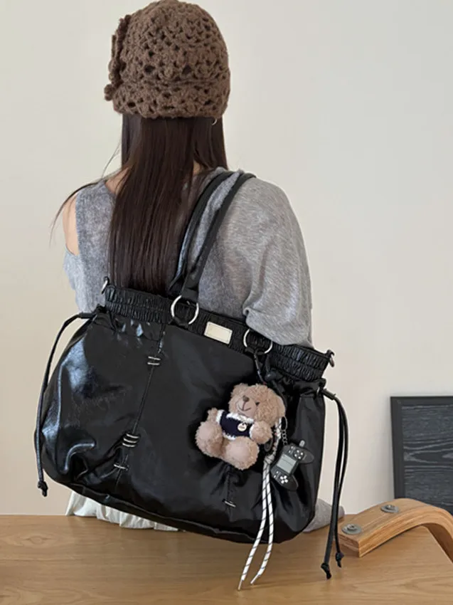 

Fat Women's Large Capaci oulder Handbag 2025 New Sle Bla Oil Skin Retro Motorcycle Crossbody Bag Handbag Purse