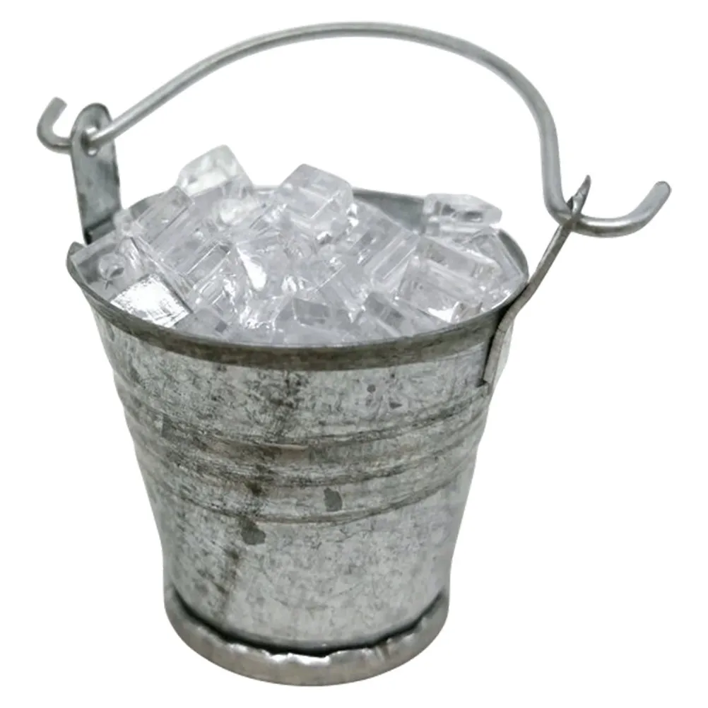 

Набор миниатюрных ведерок для льда, имитация железного ведра, декор для миниатюрного дома, аксессуары для мини-бара, для детей