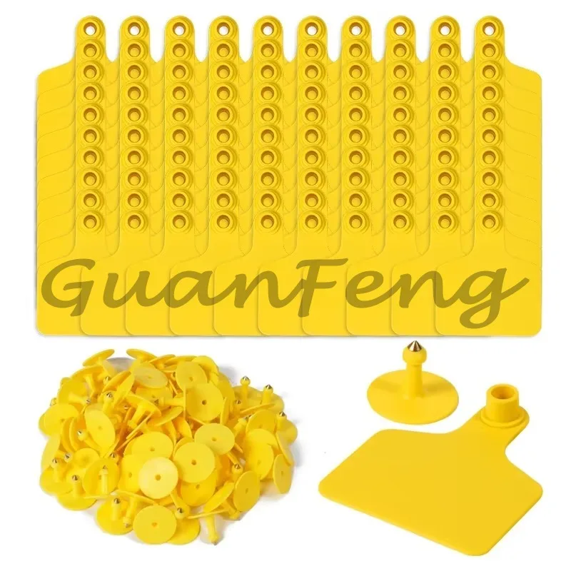 Blank No Word Livestock Ear Tags 75×60mm, 100Pcs Animal Identification Ear Tags for Cattle, Calf, Pig, Sheep Farm Use