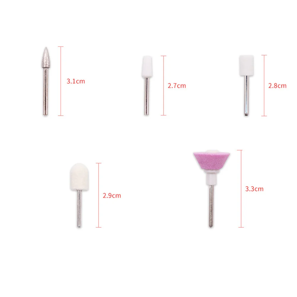Têtes de polissage pour perceuse à ongles électrique, 10 pièces, tête de meulage, polisseuse, outils de manucure et de pédicure, Kit d'accessoires pour capuchon tampon d'ongles