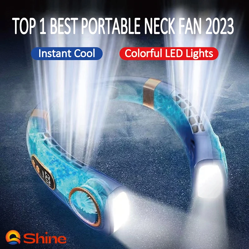 Mini Hanging Neck Fan Digital Display Air Cooler Bladeless Neck Fan Rechargeable Portable Air Conditioner Neck Ventillator