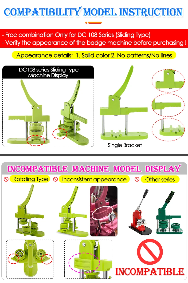 25/32/37/44/58/75mm Abzeichen Maker Formen DIY Taste Abzeichen Maker Presse Maschine Austauschbare sterben Form Runde Abzeichen Stanzen Sterben – Detail 1