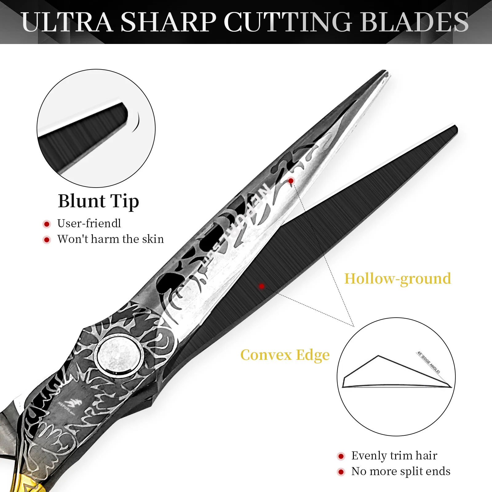 VG10 Steel 6-inch Professional Hair Scissors Barber Cutting and Thinning Scissors Set