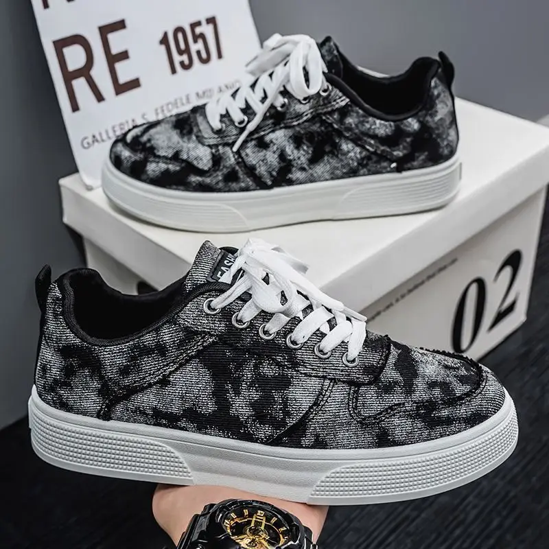 Men Summer Canvas Shoes Breathable Non Slip Casual Skateboard Sneakers Fashion Versatile Lightweight Footwear Trendy - view 2