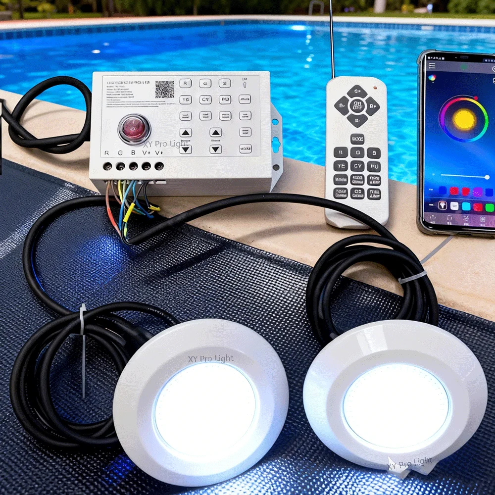 DC12V RGB LED Pool Light 12W Bluetooth APP Control Outdoor/Indoor Underwater Light Fountain Landscape Lamp Piscina Luz Spotlight