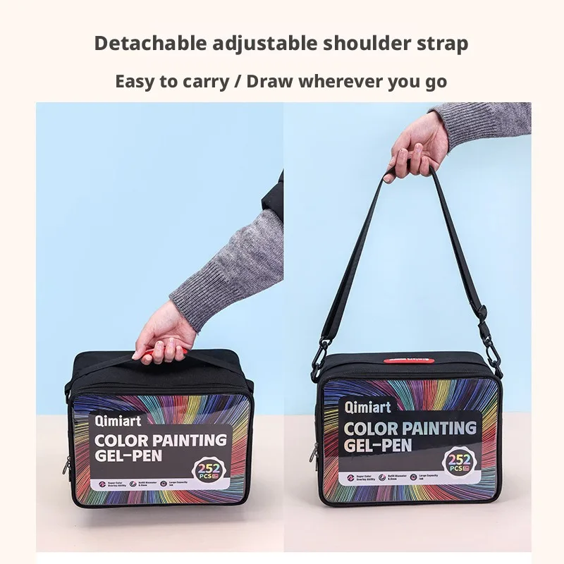 252Pcs 234 Colors Fine Tip Gel Painting Pen Set Gold Silver White Black Markers with Carry Bag for Art Drawing Journal Scrapbook view 3