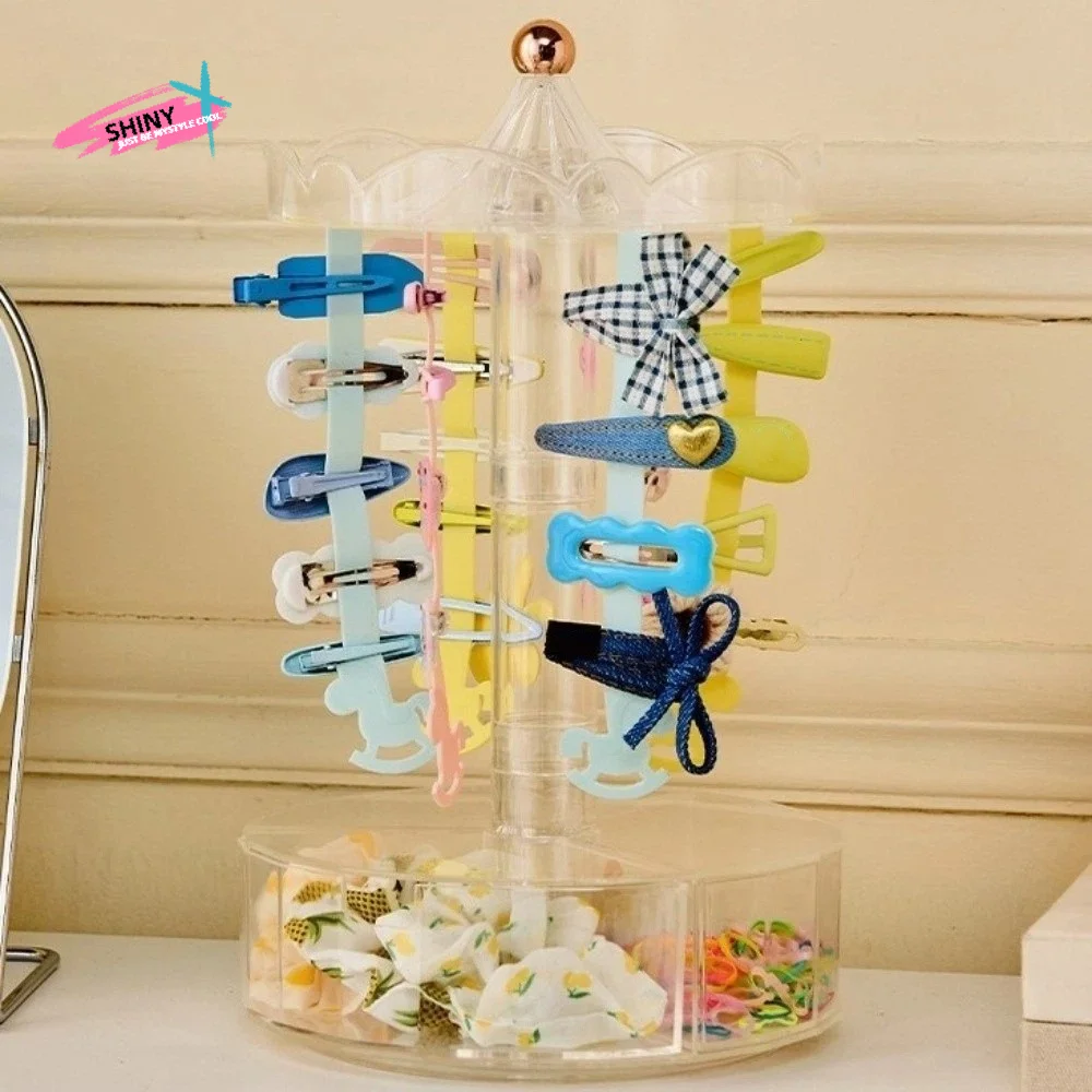 

360 Degree Rotating Earring Display Stand Dustproof and Moisture-proof Plastic Silicone Hair Accessory Storage Box Durable