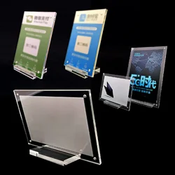 Picture Frame Acrylic Table Photo Frames -Plexiglass Cards Sign Desktop Display Stand Postcard Holder Picture Frames Home Decor