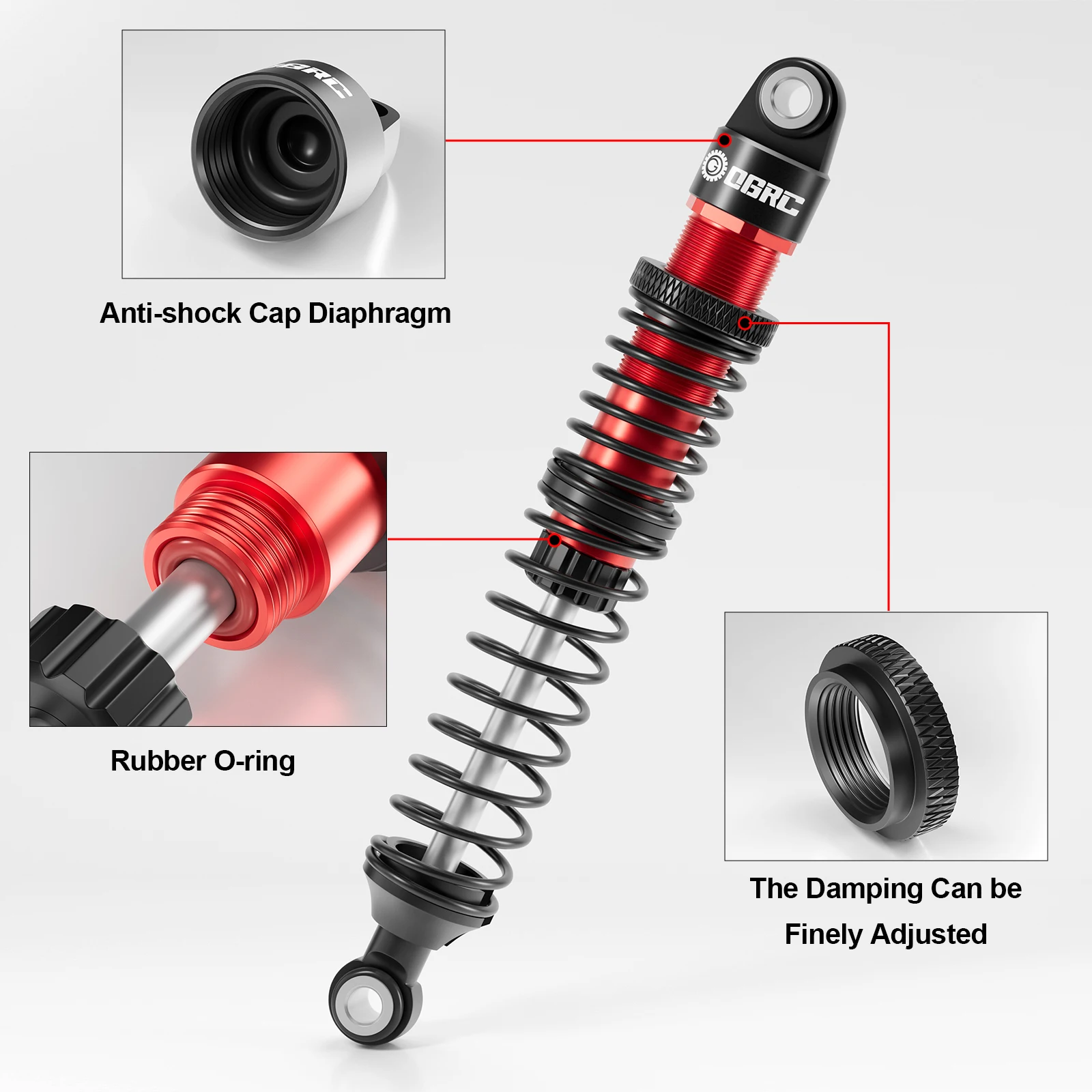 OGRC 1/10 RC Crawler Oil Filled Shock Absorber Damper 85/95/100mm Suspension Upgrade for Traxxas TRX4 Defender Bronco TRX6 Parts view 4