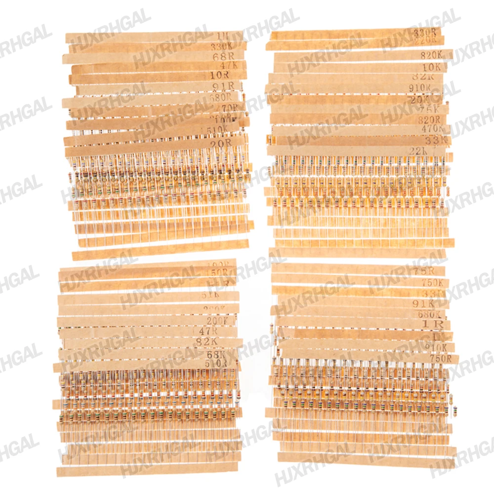 860pcs/lot Carbon Film Resistor Kit 1/4W 5% resistors assorted kit set 43values*20pcs Resistance 1R - 1M Ohm 0.25W resistor pack