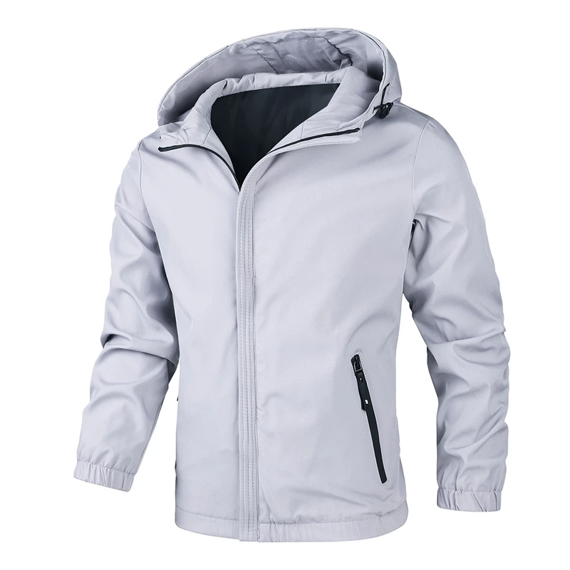 

Мужская повседневная куртка с капюшоном — водонепроницаемая, регулируемый капюшон и ткань с защитой от разрывов, прочная для активного отдыха и городской моды