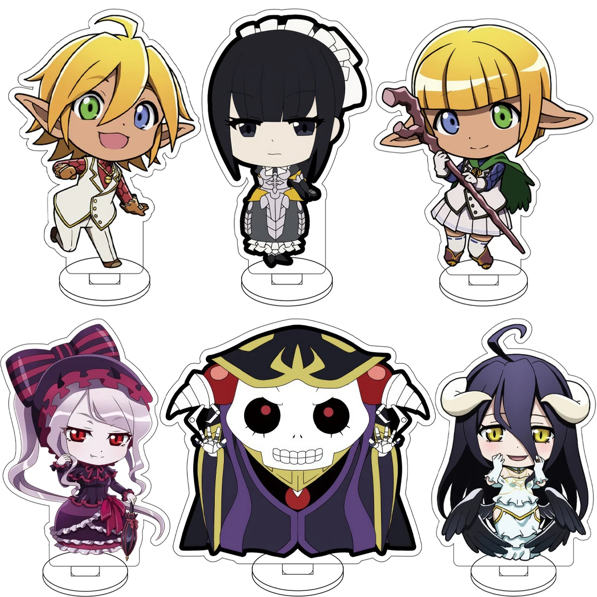 Figura Acrílica de 10CM de Anime OVERLORD, Ainz Ooal Gown, Albedo, Shalltear, Bloodfallen, Mare Bello Fiore, Adornos Bonitos, Regalos